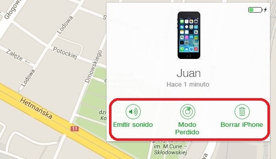 seleccione su iphone y haga clic en borrar