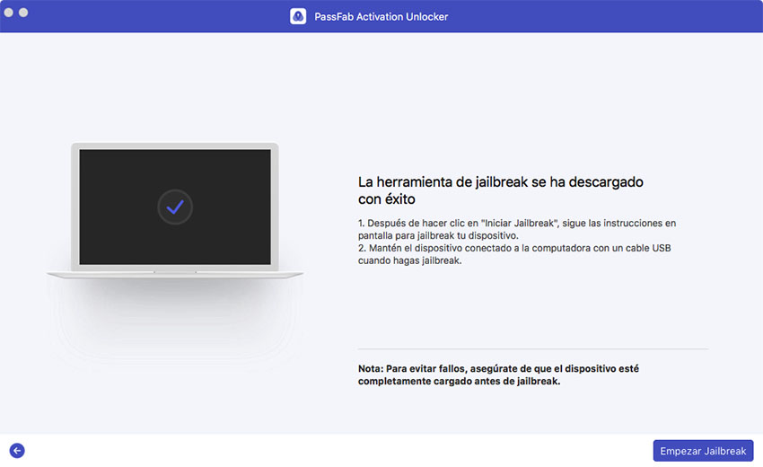 empezar jailbreak por passfab desbloqueador activacion