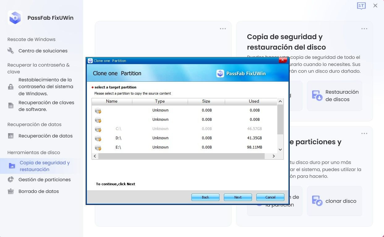 select target partition