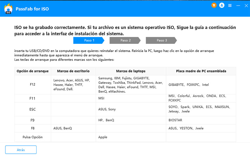 crear un disco de arranque con exito