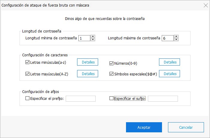 brute force mask attack settings in passfab for ppt