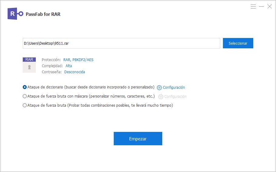 software para quitar o recuperar contraseña de RAR