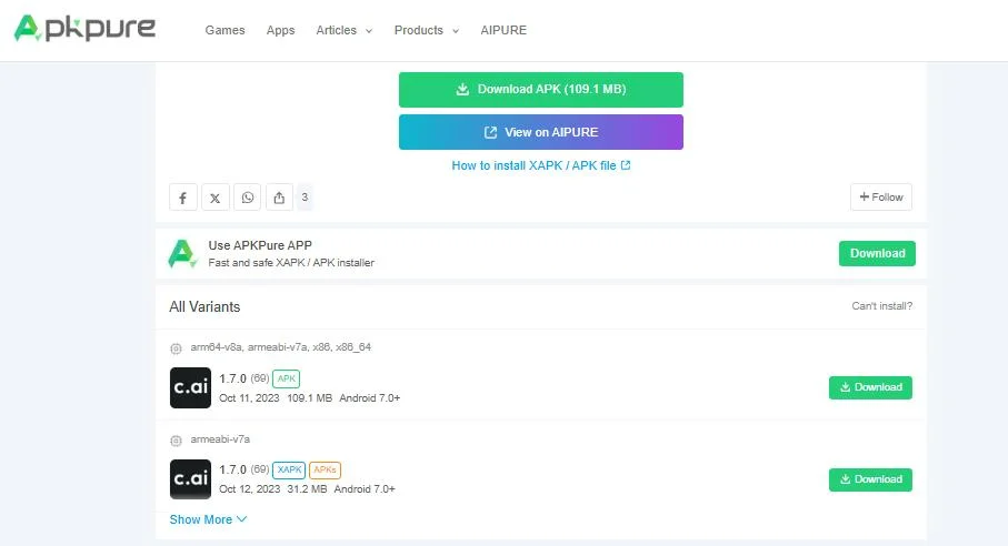 Character ai APKpure