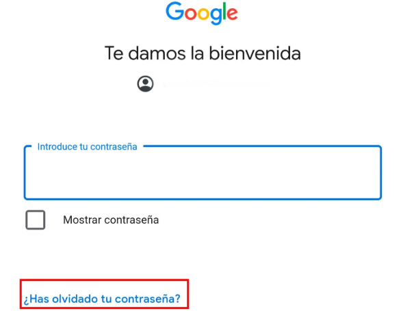 Haz clic en ¿Olvidaste tu correo electrónico? y sigue las instrucciones