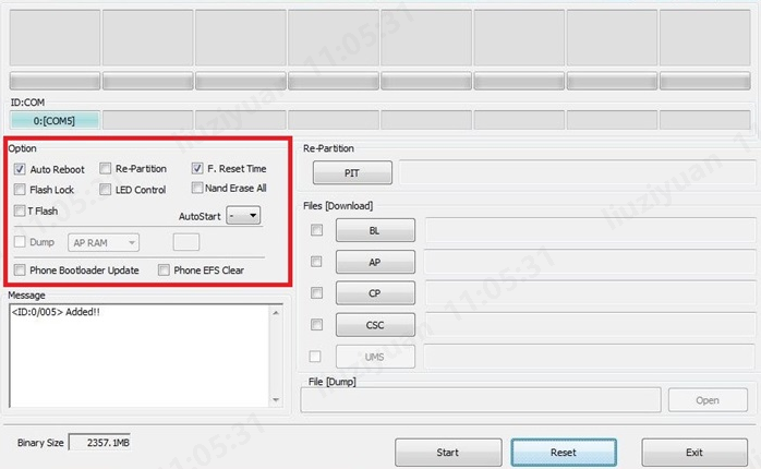 Deja las otras opciones por defecto