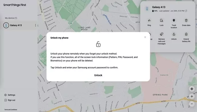 onfirma la acción introduciendo la contraseña de tu cuenta Samsung