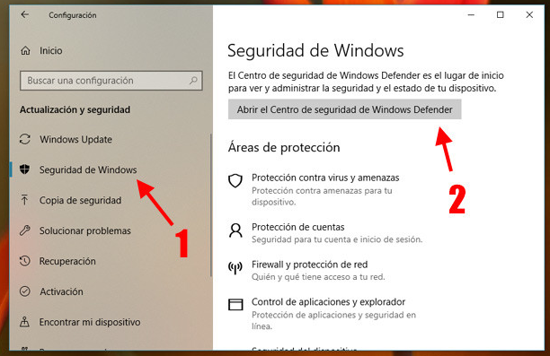 desactiva temporalment windows defender