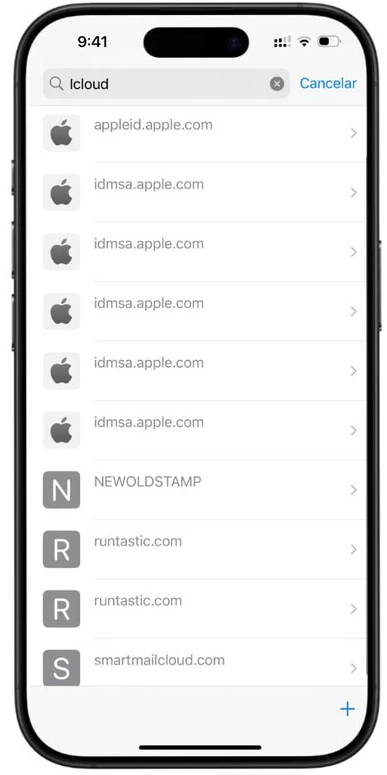 En la barra de búsqueda, escribe iCloud.