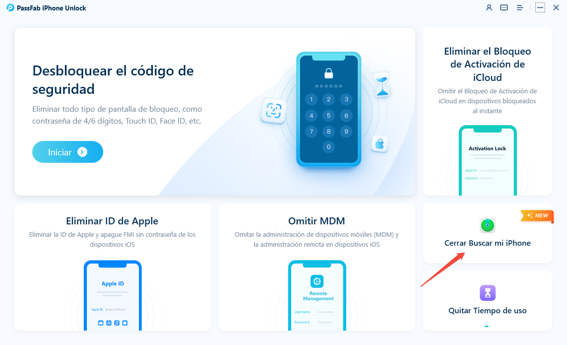 cerrar find my iphone