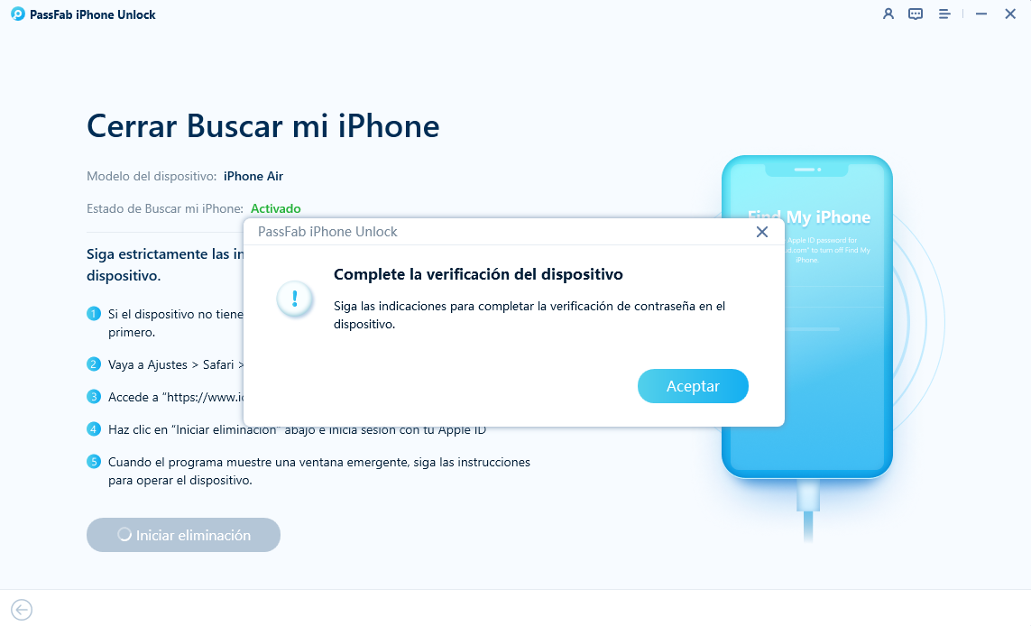 Empieza a eliminar Buscar mi iPhone