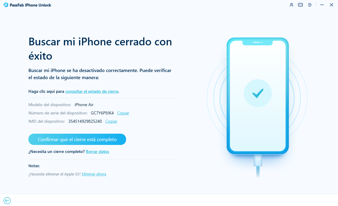 ¡Listo! Buscar mi iPhone Desactivado