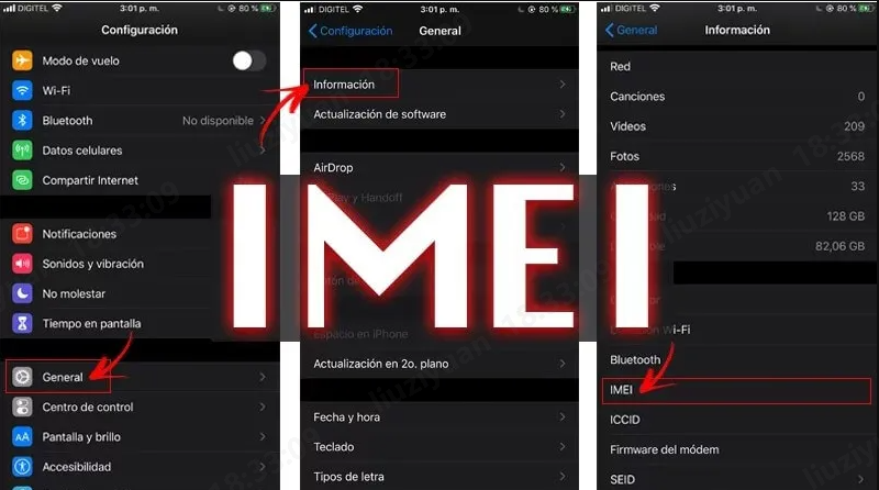 Localiza el número IMEI del iPhone