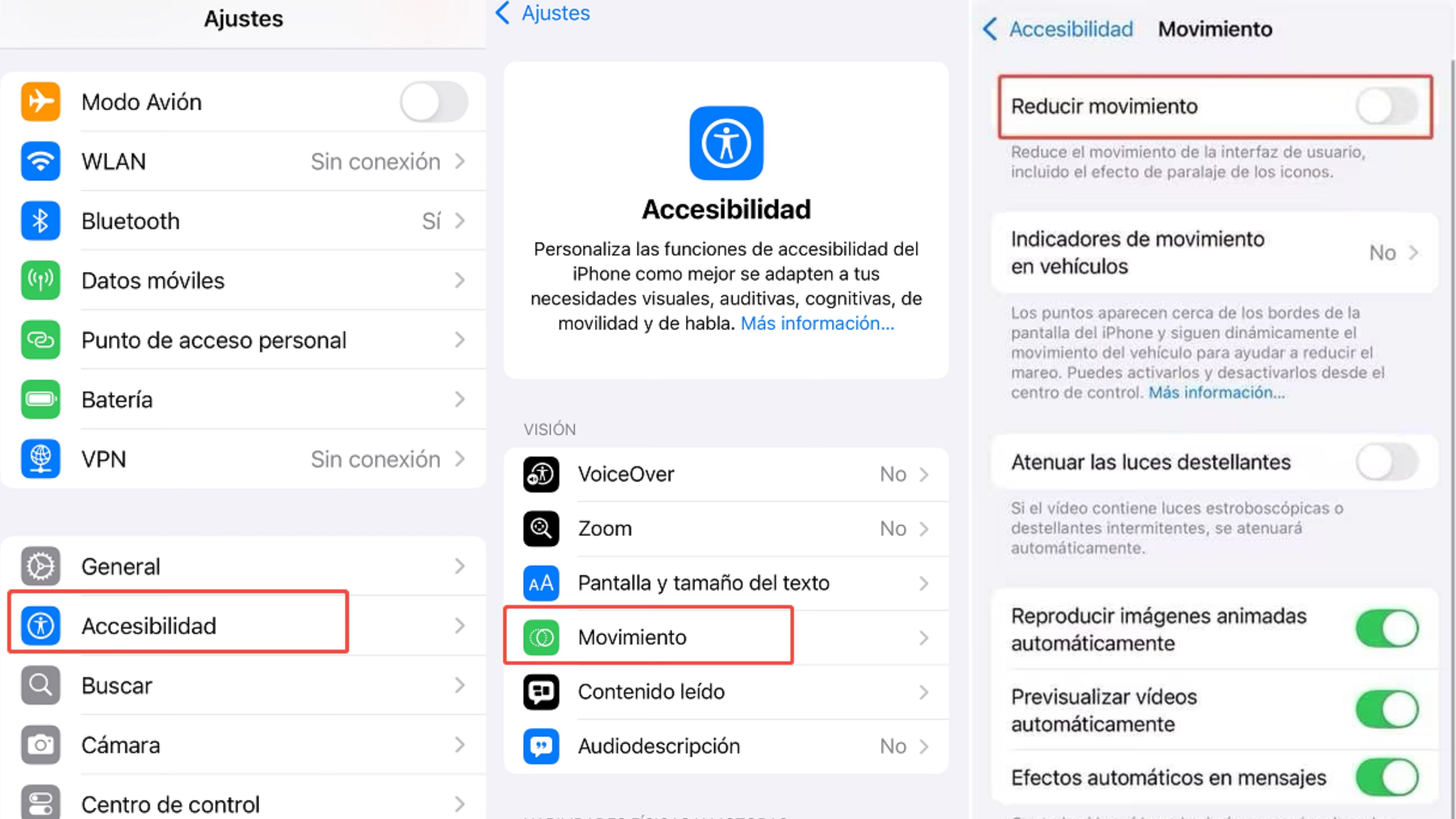 Reducir movimiento 27 beta