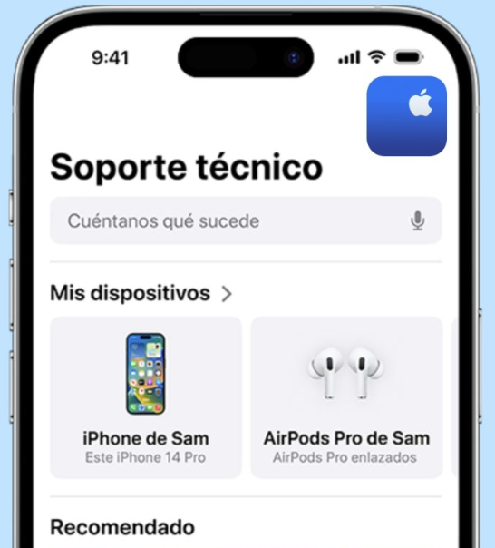 Descarga la app Soporte de Apple desde la App Store si no la tienes