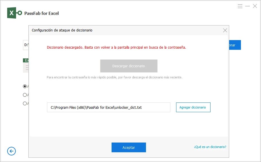 passfab for excel dictionary attack settings guide
