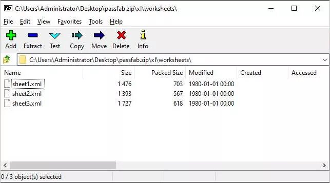 desproteger hoja excel con 7-zip