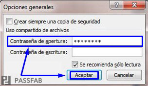 poner contrasena apertura a excel 2003