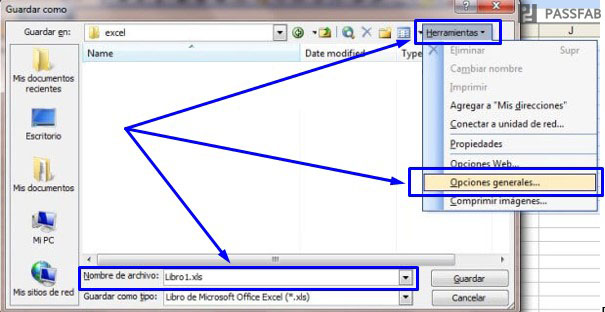 poner contrasena a libro excel 2003