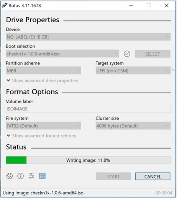 grabando archivo iso