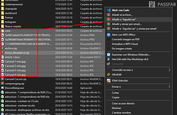 archivo comprimido de winrar