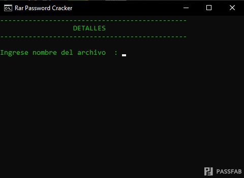 descifrar password de archivos rar con cmd