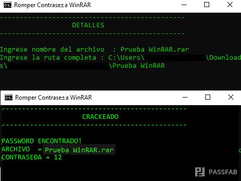 quitar contrasenas de archivo winrar con codigos