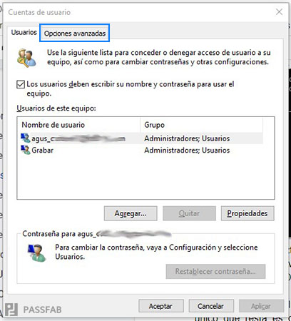 restablecer contraseña Windows 10 en opciones avanzadas