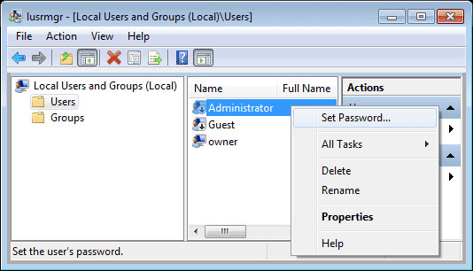 elige establecer contraseña