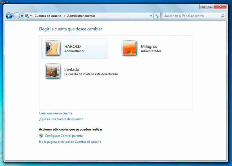 administrar cuentas windows