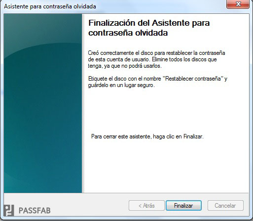 utilizar un disco para restablecer la contraseña de Windows 7