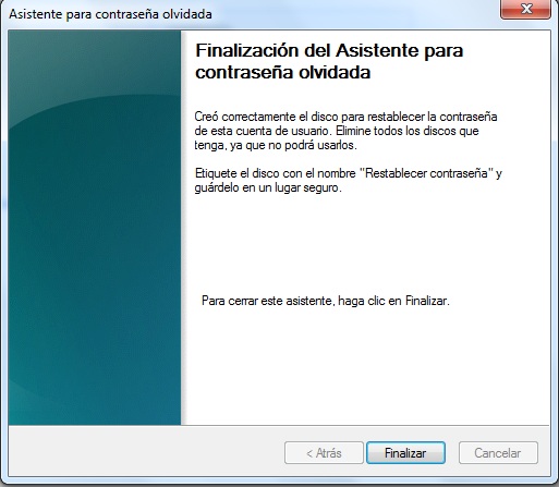disco de restablecimiento para restablecer contrasena windows 8