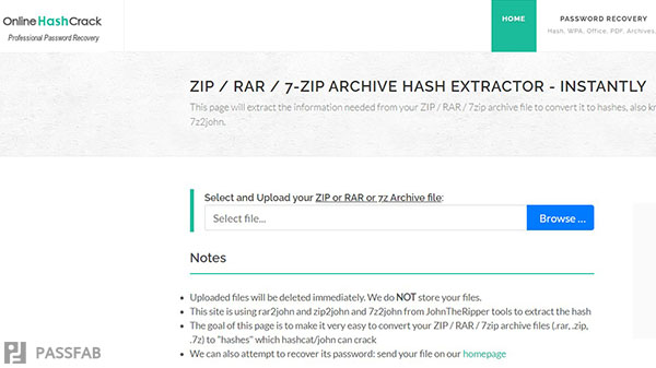 quitar contraseñas de archivos zip online